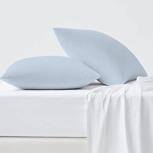 NWT Aireolux Cotton Sateen 2 Piece Pillowcase Set Light Blue King (20" x 40")